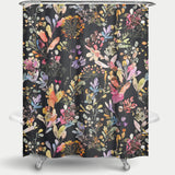 Cortina de Baño Wild Grasses Black