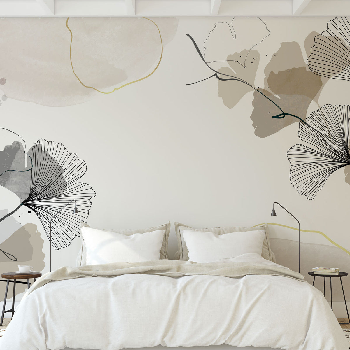 Papel Mural Watercolor Ginkgo Warm