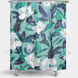 Cortina de Baño Magnolias Aguamarina