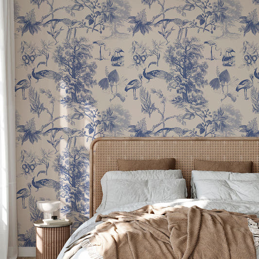 Papel Mural Vintage Nature Blue
