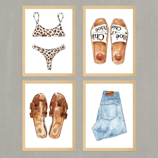 Set de Cuadros Beach Clothes