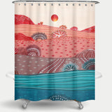 Cortina de Baño Boho Hills And Red Sun