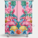 Cortina de Baño Flamingo and Tropical Garden