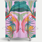 Cortina de Baño Tropical Rosa