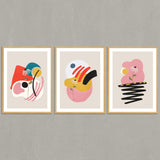 Set de Cuadros Abstract Shapes & Flower