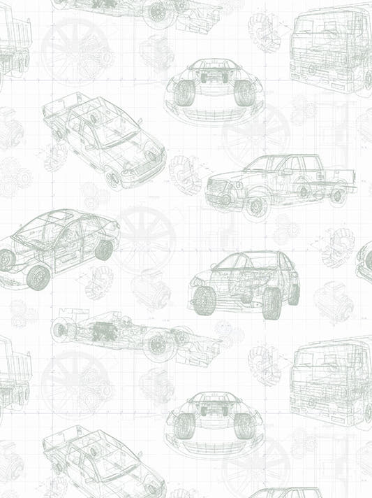 Papel Mural Cars Green