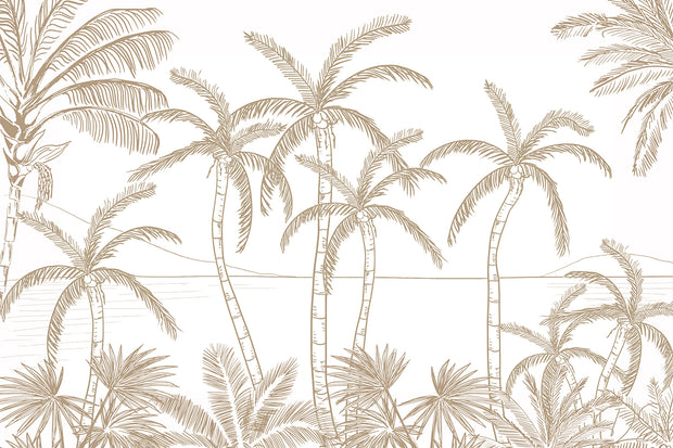 Papel Mural Palmeras Sepia