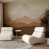 Papel Mural Abstract mountain brown