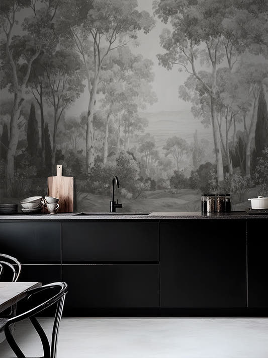 Papel Mural Dosel I Blanco y Negro