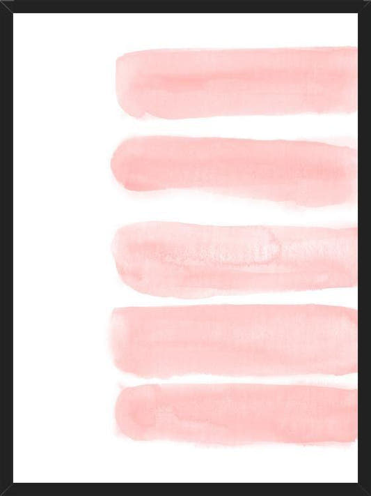 Cuadro Blush pink watercolor brush strokes