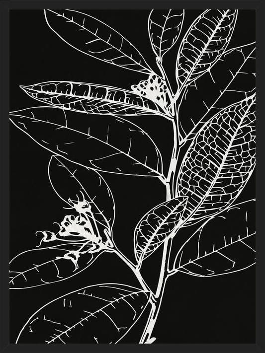 Cuadro LEAVES IN LINE - BLACK