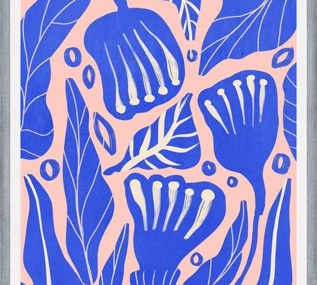 Cuadro Abstract Floral Blue