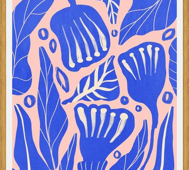 Cuadro Abstract Floral Blue