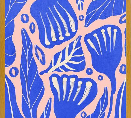 Cuadro Abstract Floral Blue