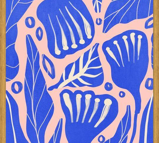 Cuadro Abstract Floral Blue