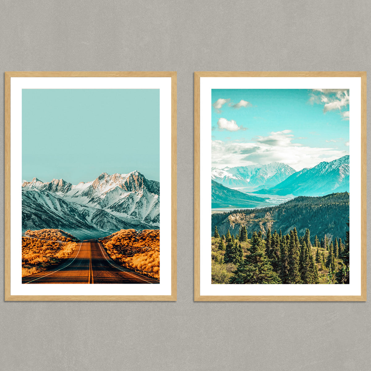 Set de Cuadros Scenic y The Road Less Traveled