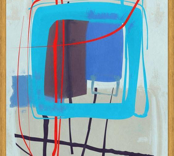 Cuadro Abstract Blue Red