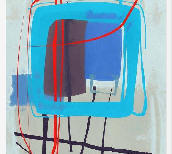 Cuadro Abstract Blue Red