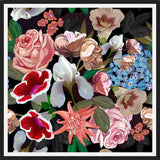 Cuadro Heirloom floral art bouquet black