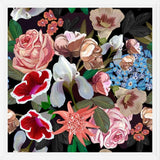 Cuadro Heirloom floral art bouquet black