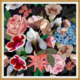 Cuadro Heirloom floral art bouquet black