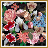 Cuadro Heirloom floral art bouquet black