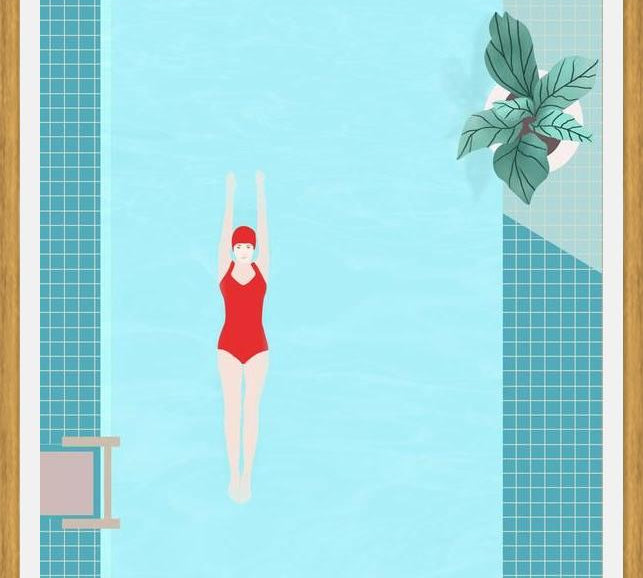 Cuadro Girl with red swimsuit 2