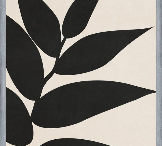 Cuadro Minimal Leaves - Black 01