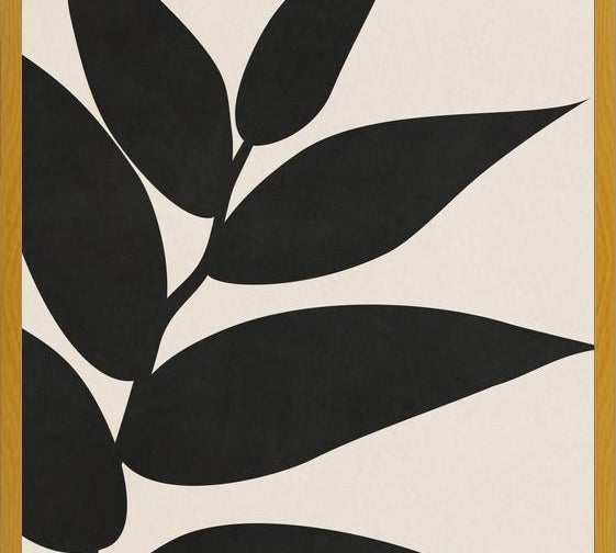 Cuadro Minimal Leaves - Black 01