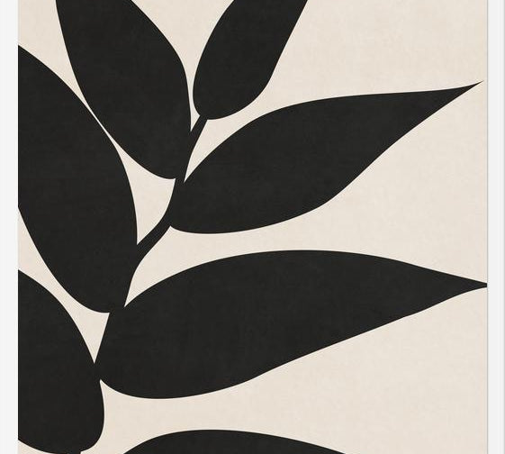 Cuadro Minimal Leaves - Black 01