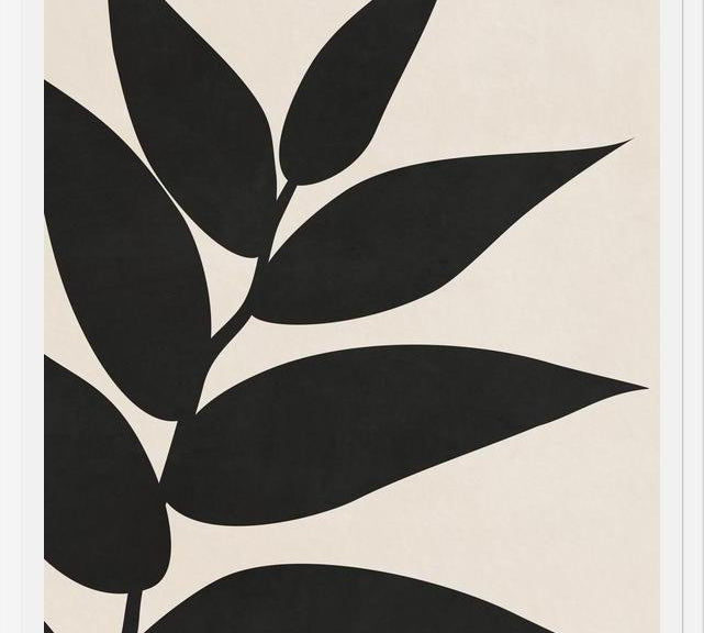 Cuadro Minimal Leaves - Black 01