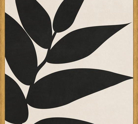 Cuadro Minimal Leaves - Black 01
