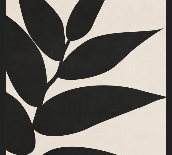 Cuadro Minimal Leaves - Black 01