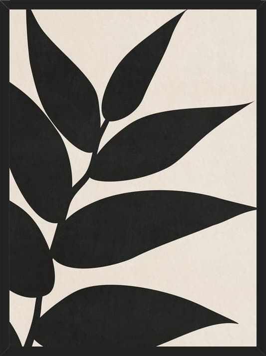 Cuadro Minimal Leaves - Black 01