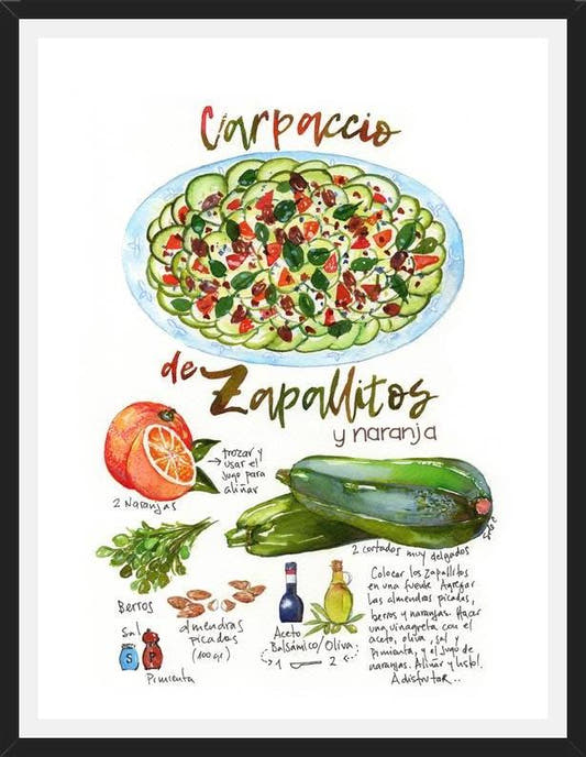 Cuadro Receta Carpaccio de Zapallitos