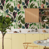 Papel Mural Tropical leaves green