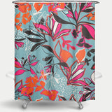 Cortina de Baño FLORAL DRAWING LEOPARD