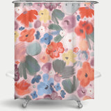 Cortina de Baño Abstract mix flowers beautiful soft