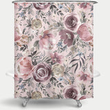 Cortina de Baño Romantic Valentines Peonies Roses Pink