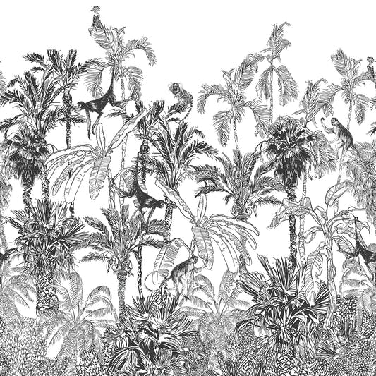 Papel Mural Tropical jungle with Monkeys