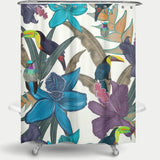 Cortina de Baño Toucan, humming bird and jungle tropical