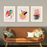Set de Cuadros Abstract Shapes & Flower