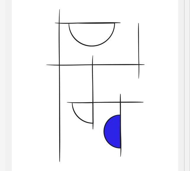 Cuadro Minimalíneas Azul