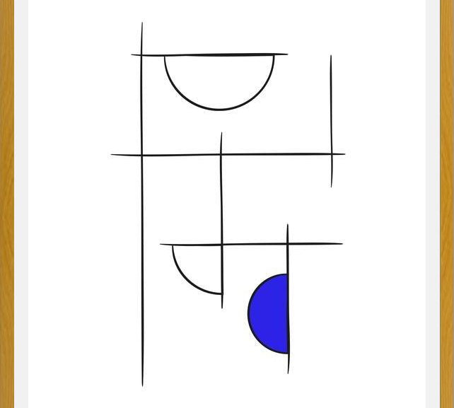 Cuadro Minimalíneas Azul