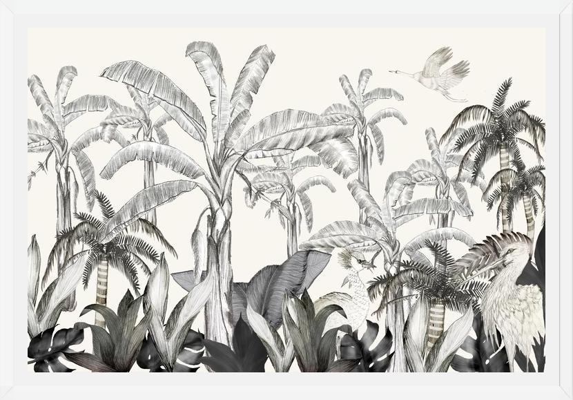 Cuadro Gruyas en jardín de bananos