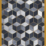 Cuadro Geométrico Cubos - Azul