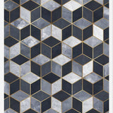 Cuadro Geométrico Cubos - Azul