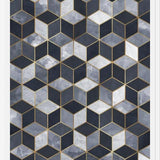 Cuadro Geométrico Cubos - Azul