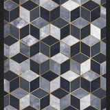Cuadro Geométrico Cubos - Azul
