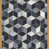 Cuadro Geométrico Cubos - Azul